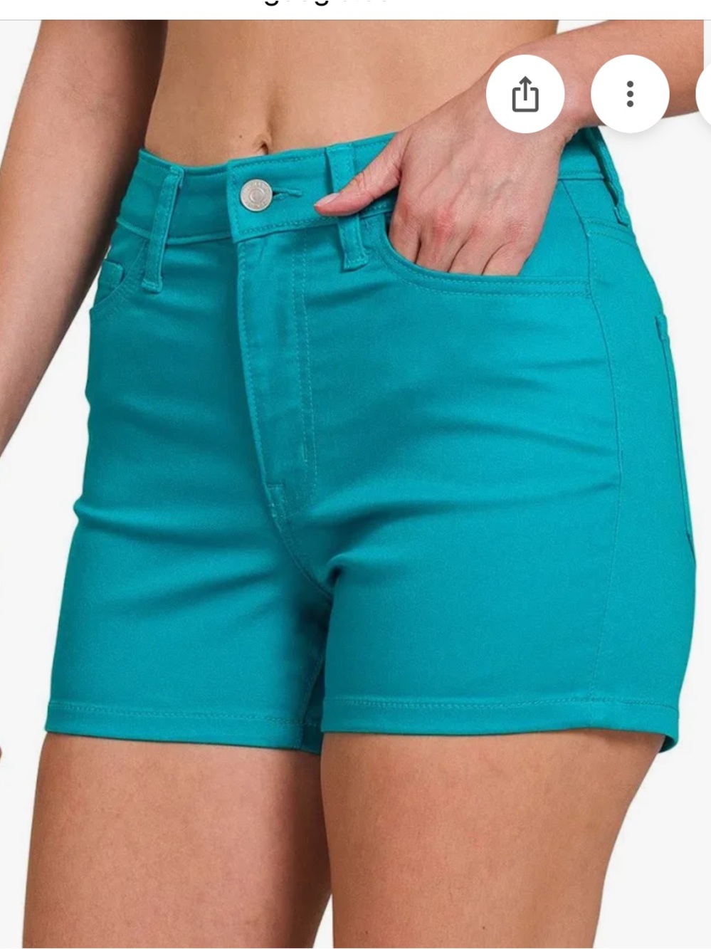 *NWT!* Zenana Teal High-Rise Stretch Shorts Soft and Stretchy!